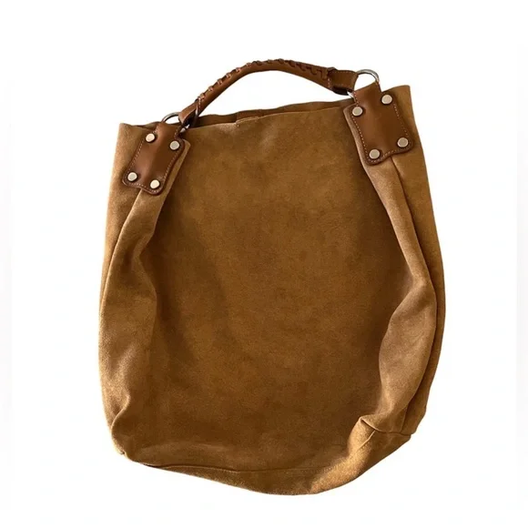 MAURIZIO TAIUTI Suede Leather Tan Color Hobo Bag - Picture 1 of 13